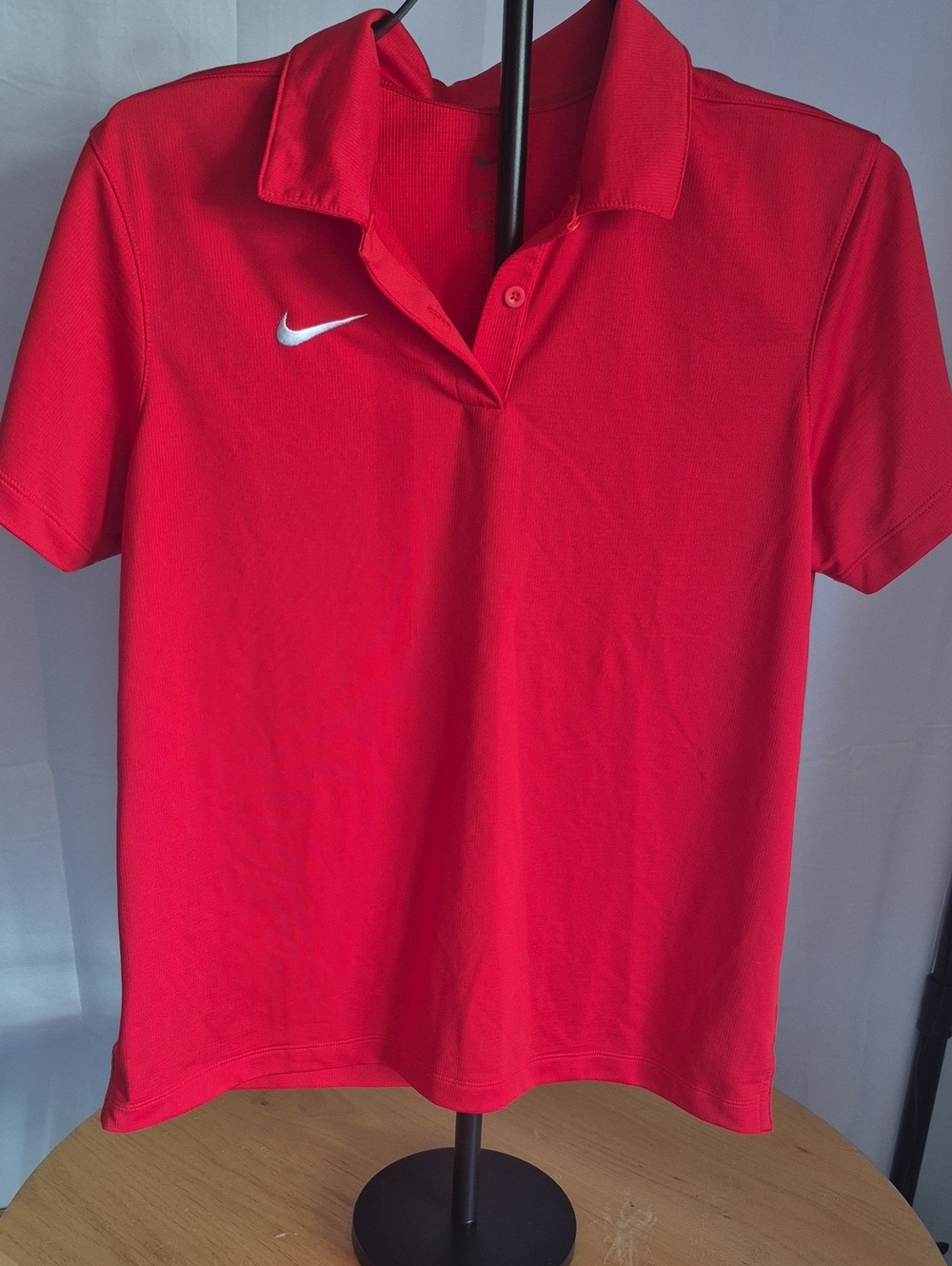 Nike Red Women's Short Sleeve Polo with White Swoosh